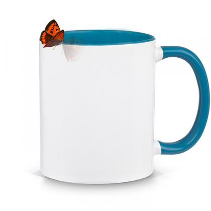 Mug with light blue color (Inside-Handle) 11oz.