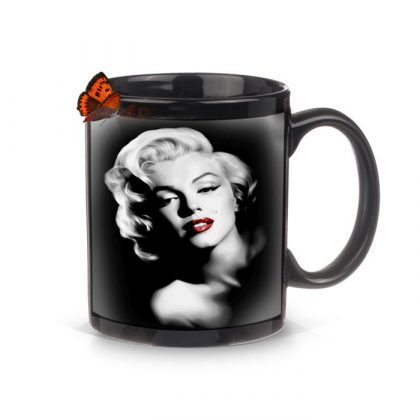 Print on black mug, with small print space