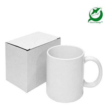Print οn white mug 11oz, With box, ORCA green