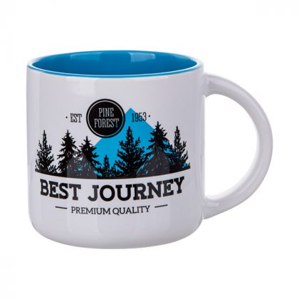 Mug with light blue color inside (14oz.)