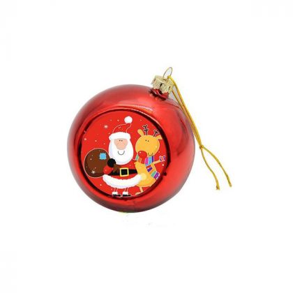 Photo printing on a red 8cm Christmas ball