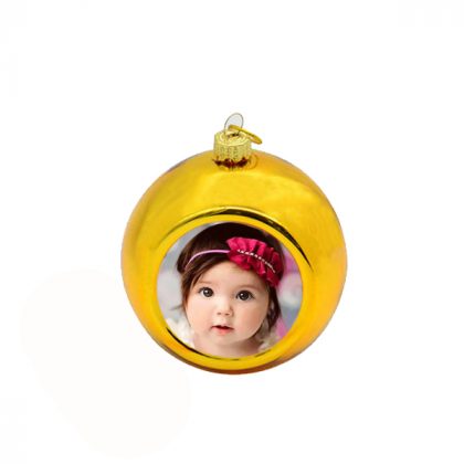 Photo printing on 8cm golden Christmas ball