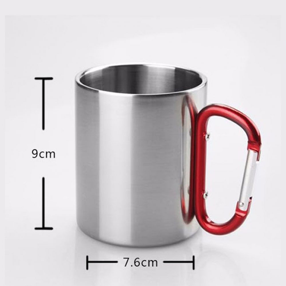 Printing on a metal mug with a handle handle 11oz.