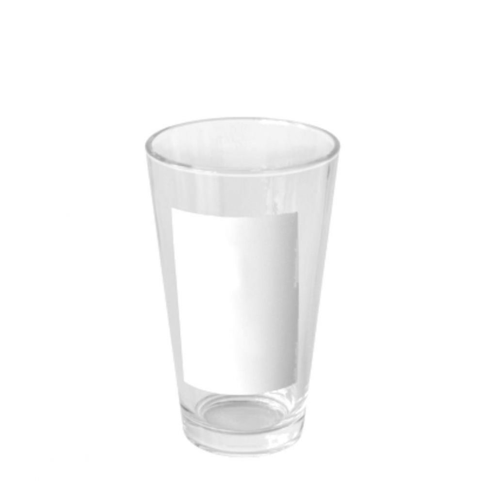 MUG GLASS - 17oz LATTE with Patch 6x9cm