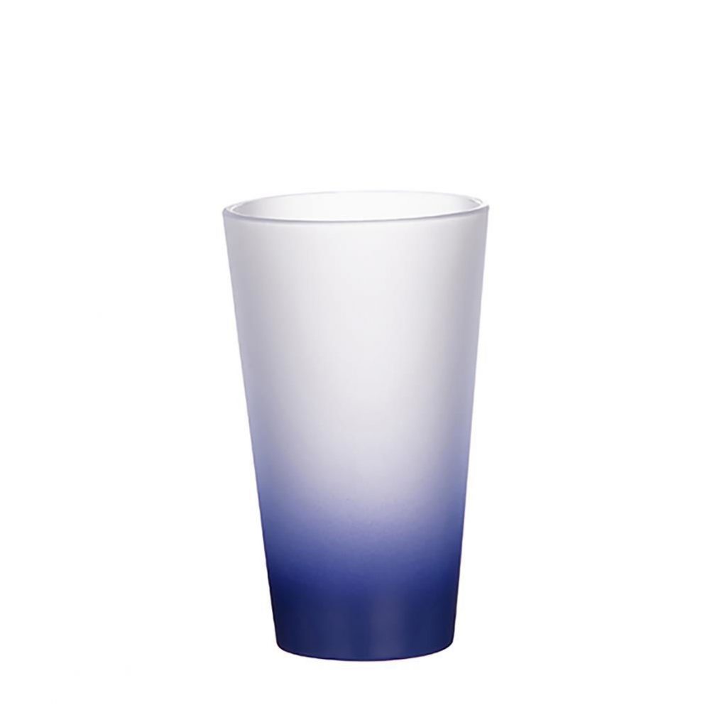 MUG GLASS -17oz LATTE (FROST) BLUE D.Gradient
