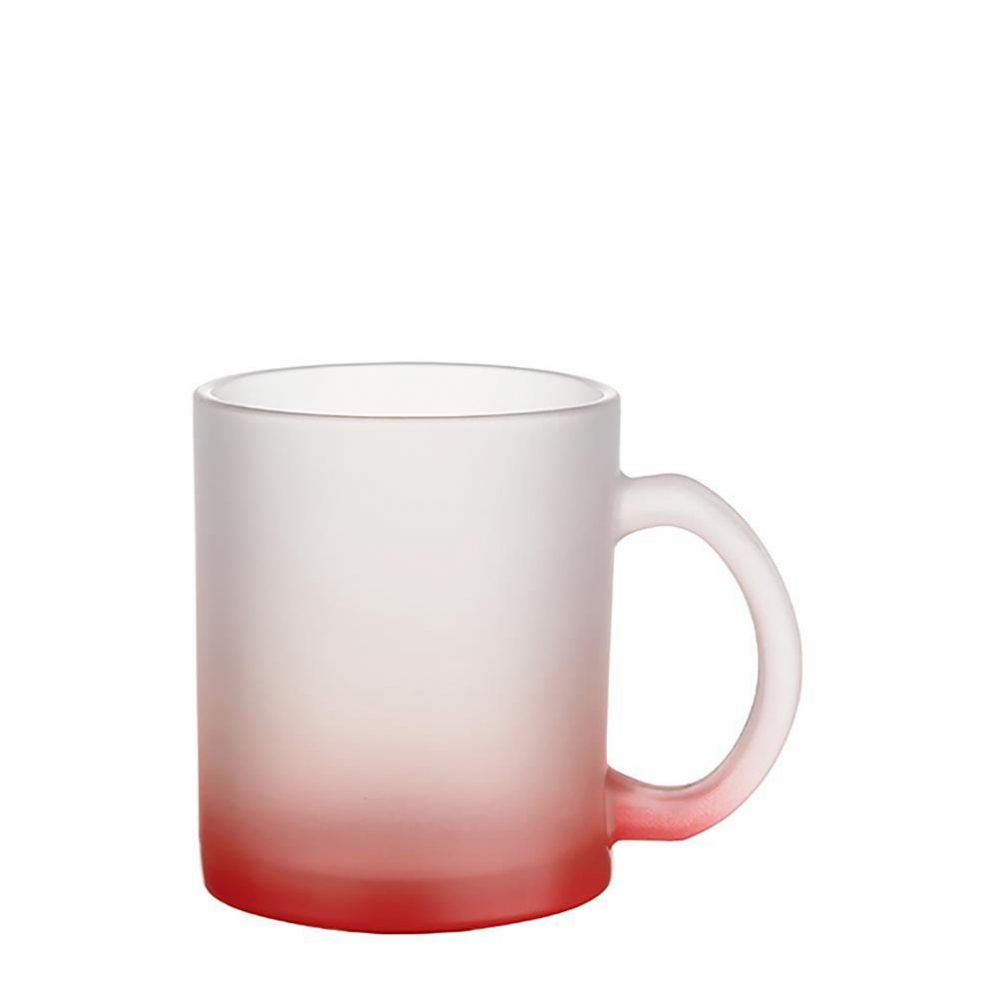 MUG GLASS -11oz (FROSTED) RED Gradient