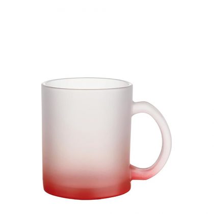 MUG GLASS -11oz (FROSTED) RED Gradient