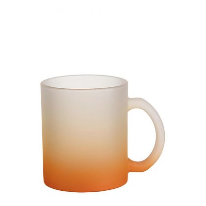 MUG GLASS -11oz (FROSTED) ORANGE Gradient