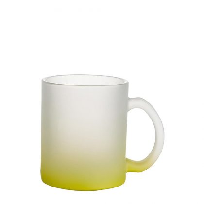 MUG GLASS -11oz (FROSTED) YELLOW Gradient