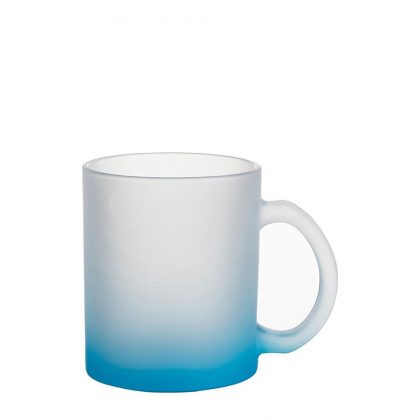 MUG GLASS -11oz (FROSTED) BLUE LIGHT Gradient