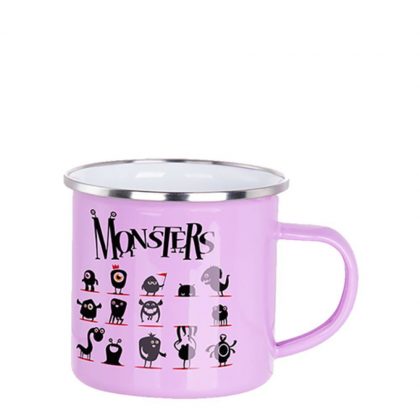 ENAMEL MUG 12oz (LAVENDER) SILVER rim