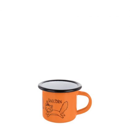 Enamel Mug  3oz. ORANGE with Black Rim