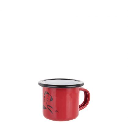Enamel Mug  3oz. RED with Black Rim