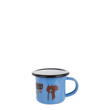 Enamel Mug  3oz. BLUE with Black Rim