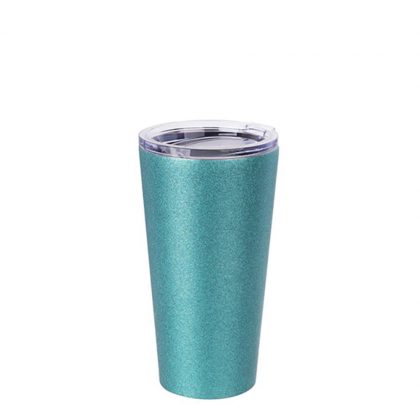 Tumbler 16oz - BLUE GLITTER with Clear Cup
