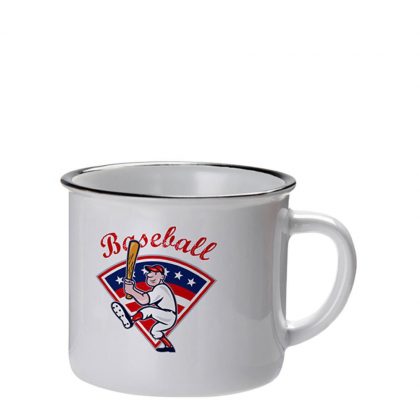 MUG 10oz (CERAMIC ENAMEL) BLACK rim