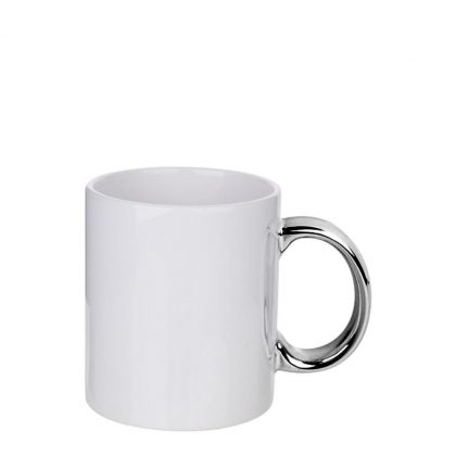 MUG 11oz - MIRROR handle - SILVER