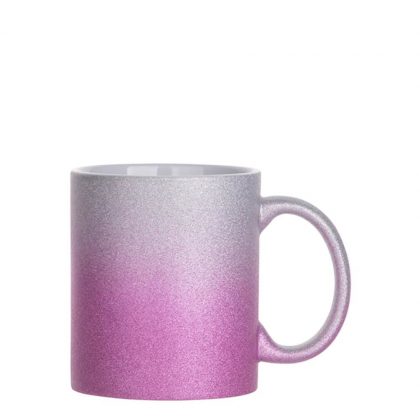 MUG 11oz (GLITTER) SILVER+PURPLE gradient