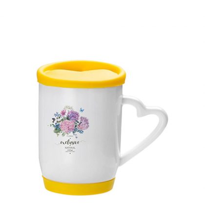 MUG 12oz (Silicon Lid & Base) YELLOW