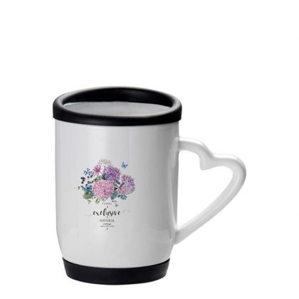 MUG 12oz (Silicon Lid & Base) BLACK