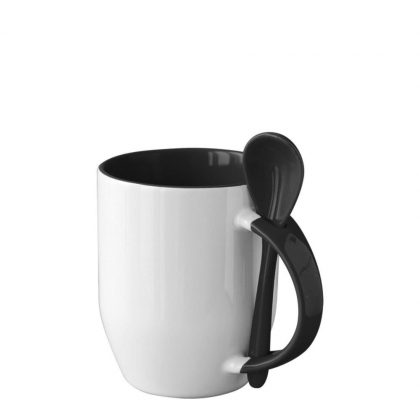 MUG 12oz INNER+HANDLE (SPOON) BLACK