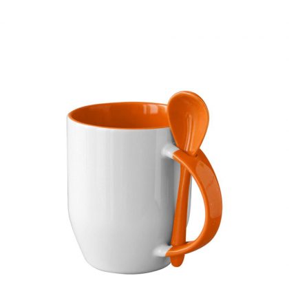 MUG 12oz INNER+HANDLE (SPOON) ORANGE