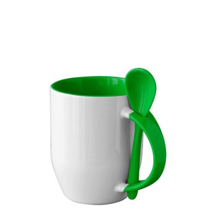 MUG 12oz INNER+HANDLE (SPOON) GREEN