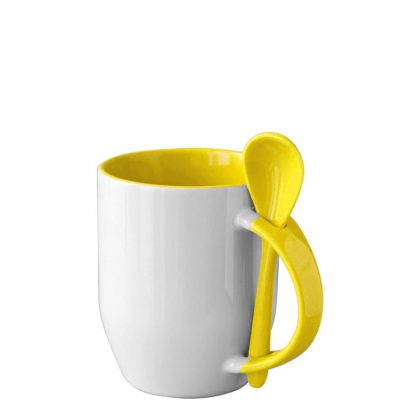 MUG 12oz INNER+HANDLE (SPOON) YELLOW