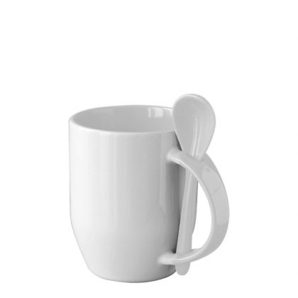 MUG 12oz INNER+HANDLE (SPOON) WHITE