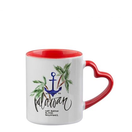 MUG 11oz. (Heart) Red handle