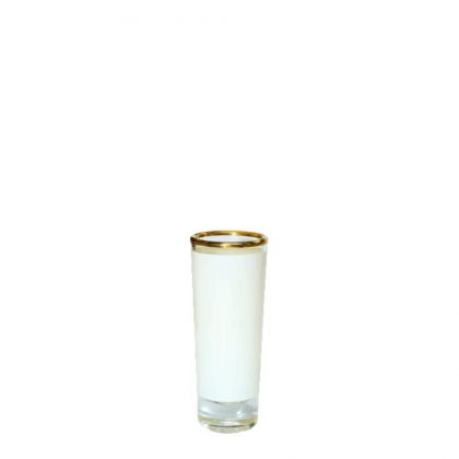 Shot Glass - 3oz (Clear) with Patch & Gold Rim