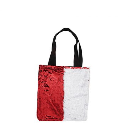 BAG Sequin+Linen  2-LAYERS (RED) 35x38cm