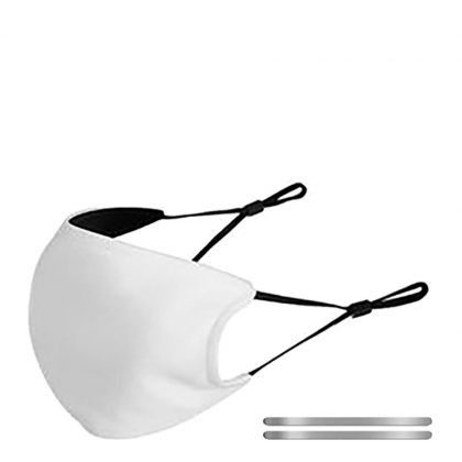 Face Mask ADULTS White/Black (non medical) 13x18.5cm