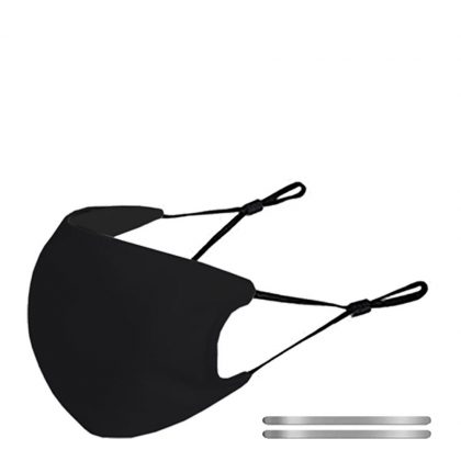 Face Mask ADULTS Black/Black (non medical) 13x17.8cm
