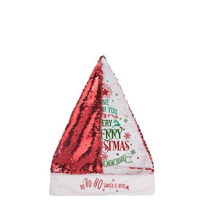 XMAS - SANTA HAT (SEQUIN red) 39x29.5cm