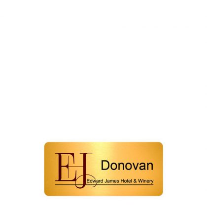 NAME BADGE (Alum.) GOLD GLOSS - 3.81x7.62