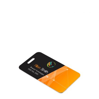 BAG TAG (Alum.2s) WH.SEMI-GLOSS (RECTANGLE)