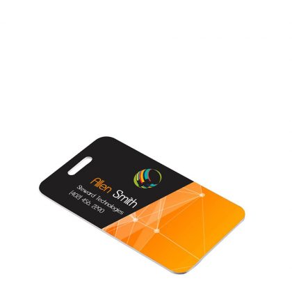 BAG TAG (Alum.2s) WH.SEMI-GLOSS (RECTANGLE)