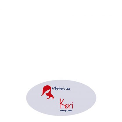 NAME BADGE (Plast.) WHITE GLOSS-3.81x7.62 Ova