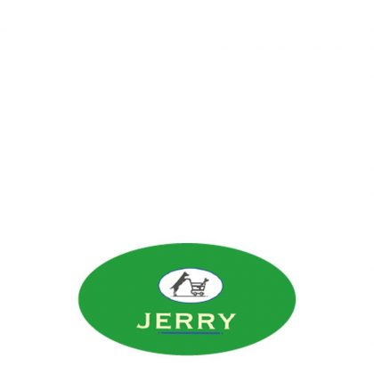 NAME BADGE (Plast.) WHITE MATT-3.81x7.62 Oval