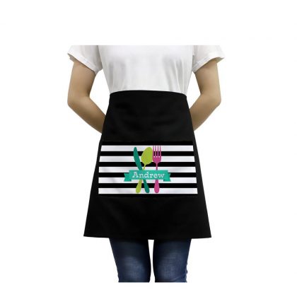 APRON - ADULTS (44x70cm) pocket BLACK waist