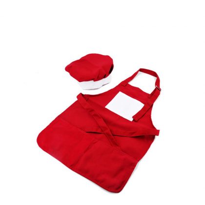 APRON (RED kids) with CHEF CAP - LARGE