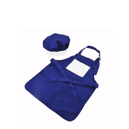 APRON (BLUE kids) with CHEF CAP - LARGE
