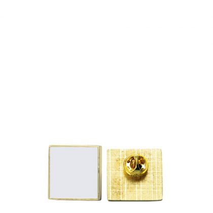 Name Badge - PIN metal (square) 2.5x2.5cm GOLD