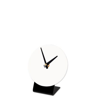TABLE CLOCK (PLASTIC) WH.GLOSS diam.12.07