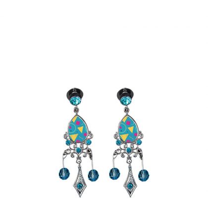 EAR RING - METAL (Zinc-Alloy) drop blue