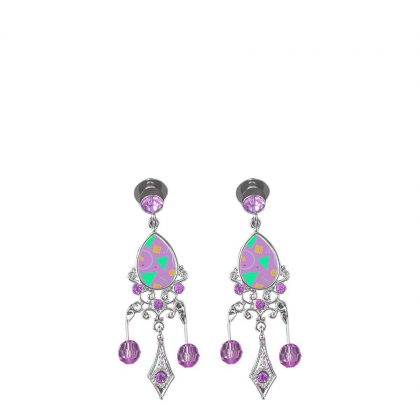 EAR RING - METAL (Zinc-Alloy) drop pink