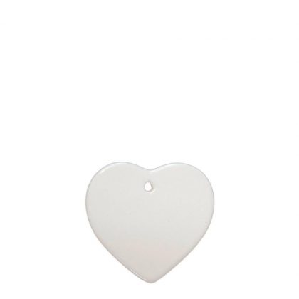 ORNAMENT CERAMIC with Hole - HEART 4"