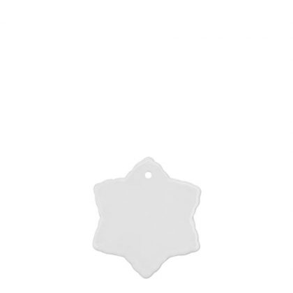 ORNAMENT CERAMIC with Hole - SNOWFLAKE 3"