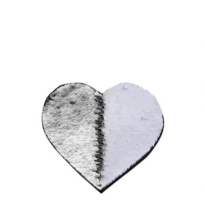 HEART ADHESIVE sequin (SILVER)19x22cm